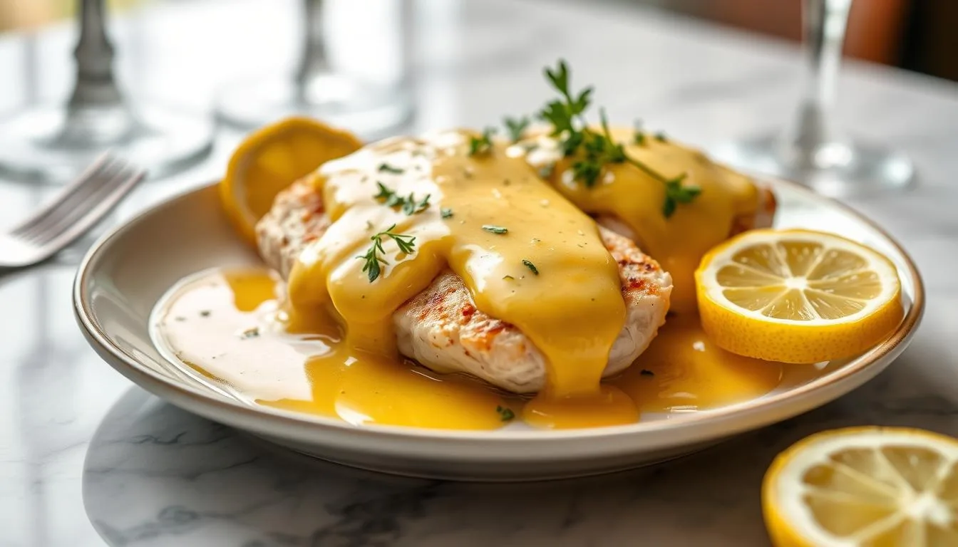 lemon chicken with hollandaise