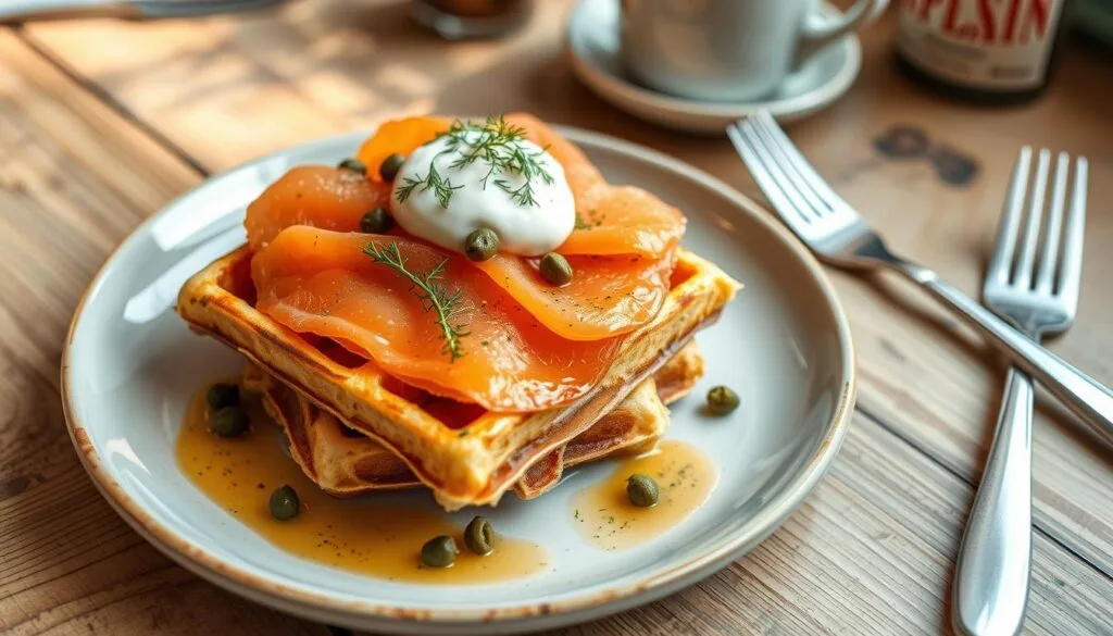 smoked salmon waffles smoked salmon waffles