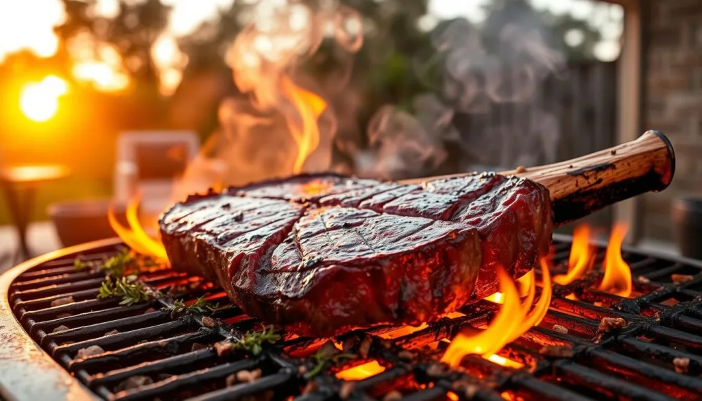 Grilling Tomahawk Steak Grilling Tomahawk Steak