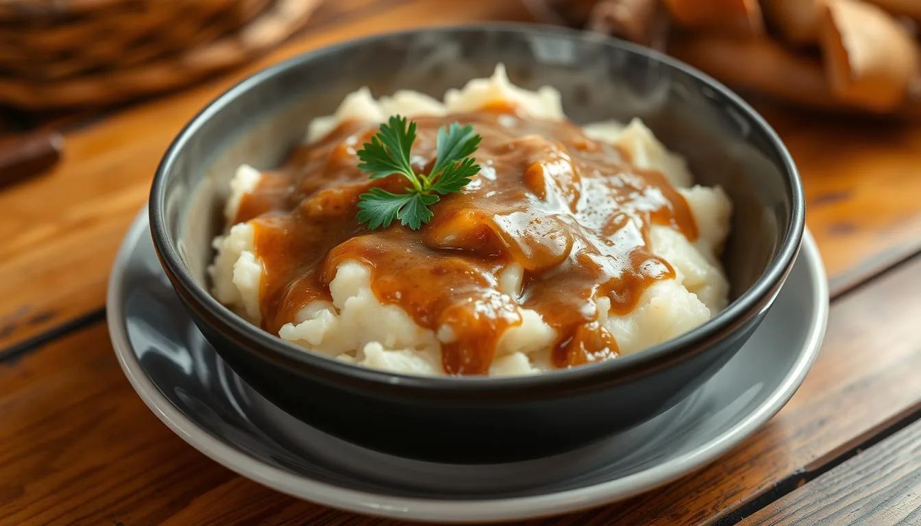 mashed potatoes and gravy​